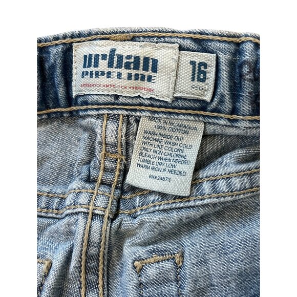 Urban Pipeline Jeans Boys Blue Denim Size 16 Adjustable Waist - Picture 4 of 7